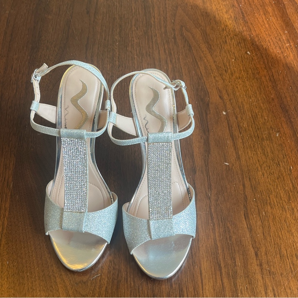 Nina Silver Glitter Heels